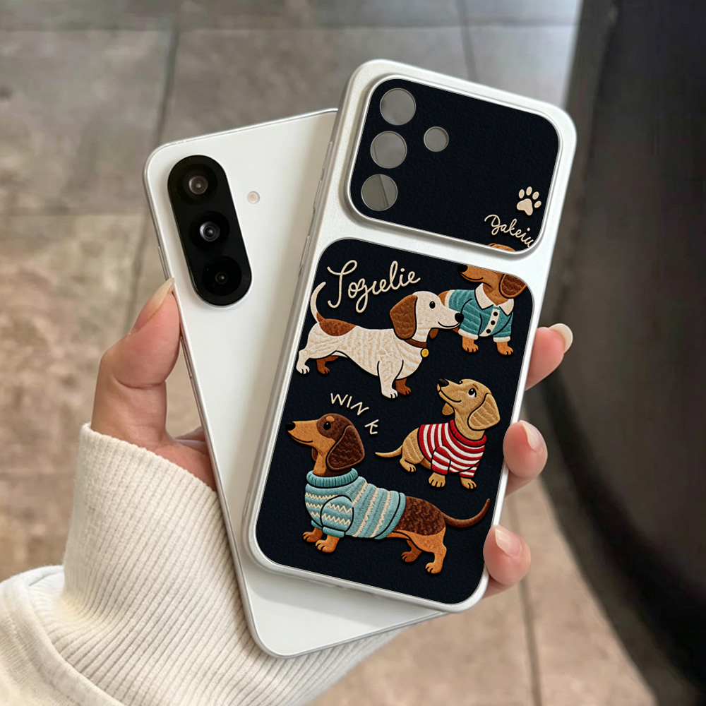 Phone Cases Leather - Cartoon Puppy Leather Phone Case For