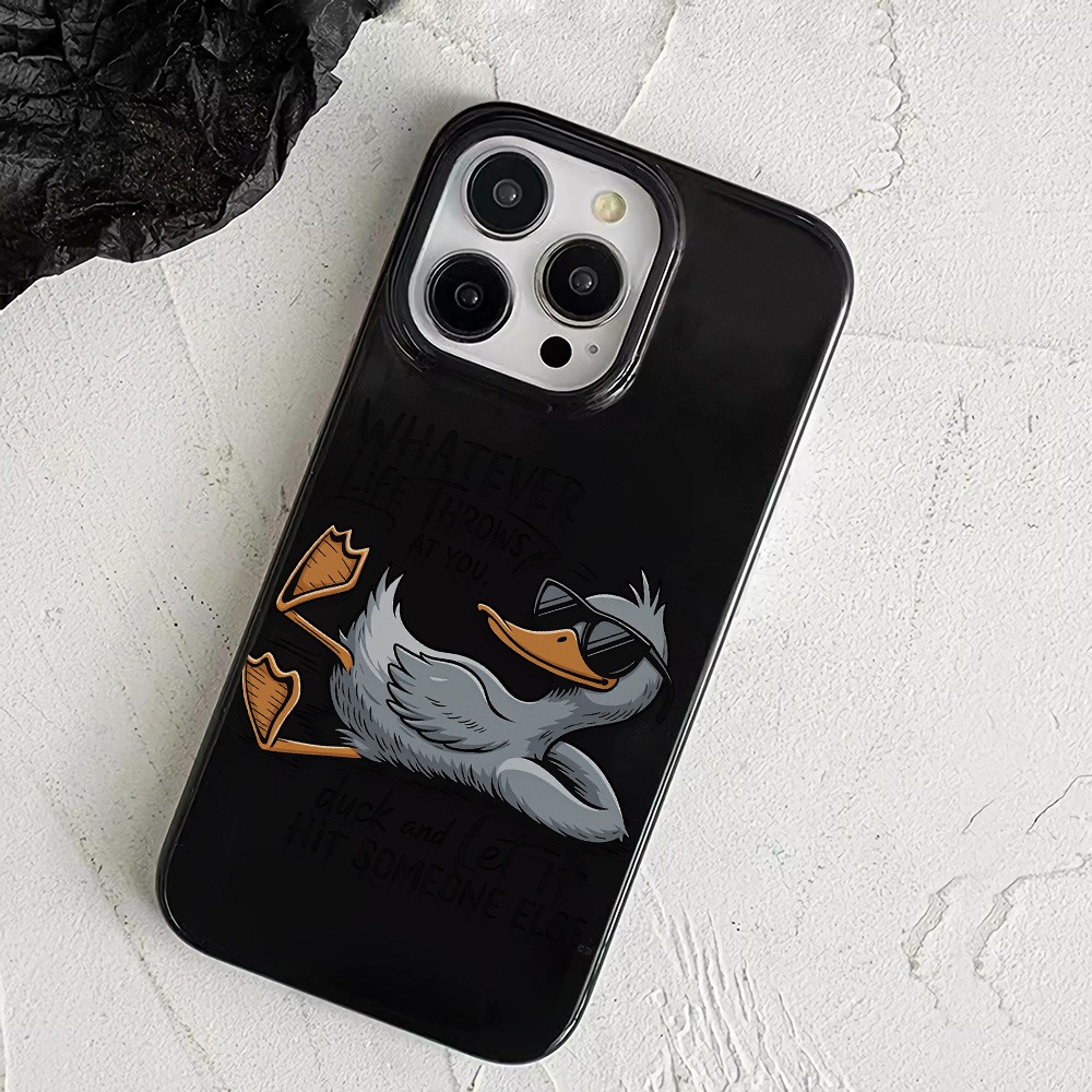 Phone Cases That Cover The Camera - Luxury Funny Duck Sunglasses TPU Soft