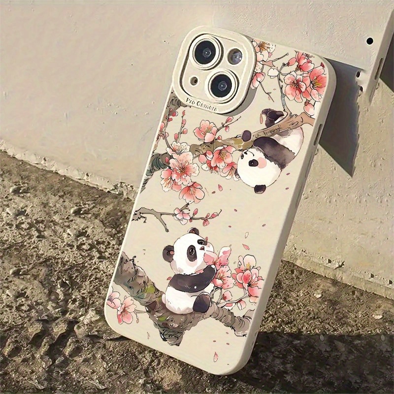 Phone Cases That Cover The Camera - Kawaii Panda Sakura Camera Bumper Phone