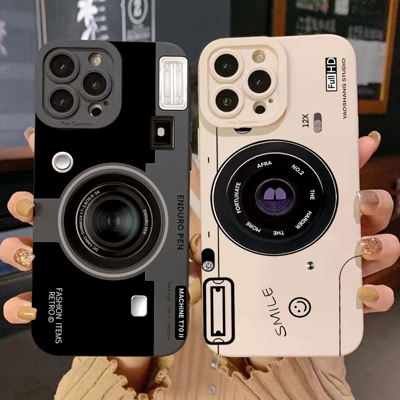 Phone Cases That Cover The Camera - Vintage Camera Silicone Soft TPU Phone