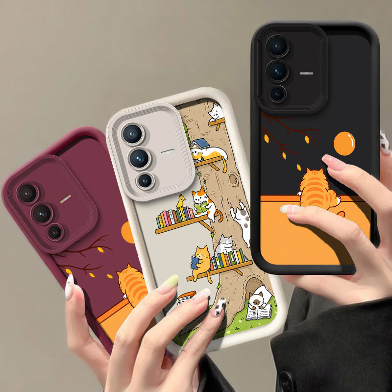 Cartoon Cat Pattern Phone Case - Phone Cases Vivo 评论和价格