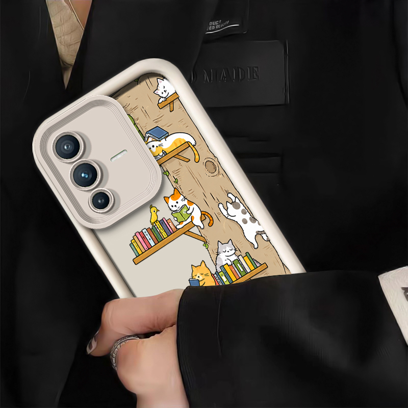 Cartoon Cat Pattern Phone Case - Phone Cases Vivo 评论和价格