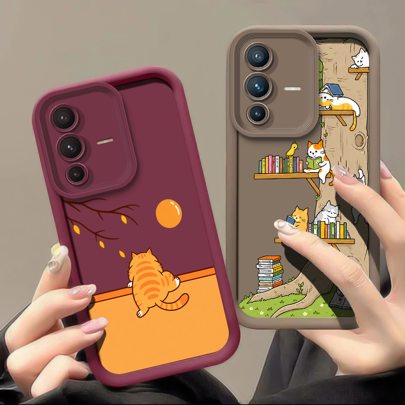 Cartoon Cat Pattern Phone Case - Phone Cases Vivo 评论和价格