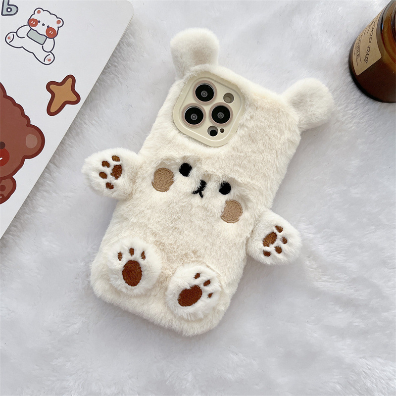 Korean 3D Cartoon Bear Fluffy  - Phone Cases Iphone 评论和价格