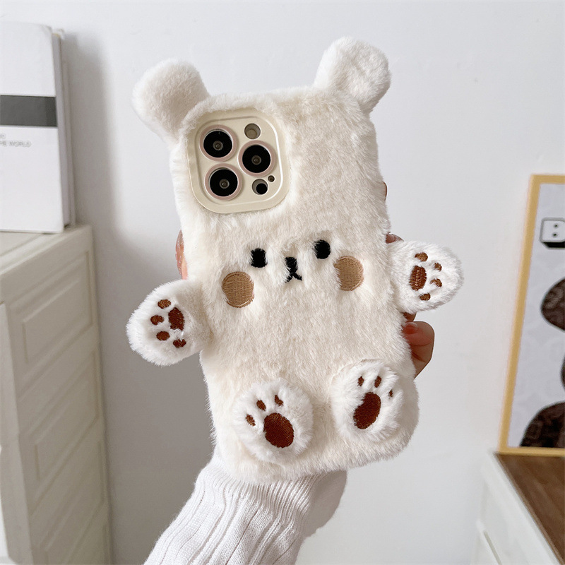 Korean 3D Cartoon Bear Fluffy  - Phone Cases Iphone 评论和价格