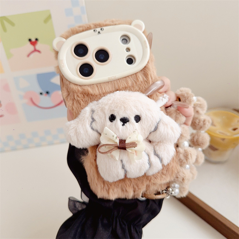 3D Cartoon Bowknot Puppy Warm  - Phone Cases Iphone 评论和价格