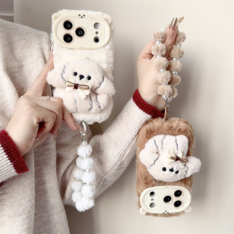3D Cartoon Bowknot Puppy Warm  - Phone Cases Iphone 评论和价格