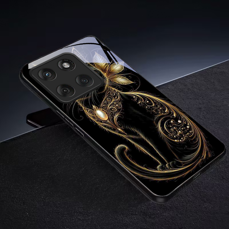 Mystic Golden Pearl Cat Black  - Phone Cases Motorola 评论和价格