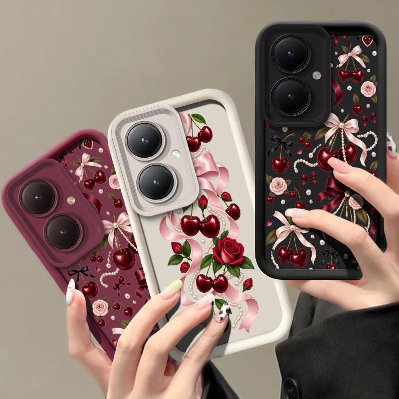 Cartoon Cherry Bow Pattern Pho - Phone Cases Vivo 评论和价格