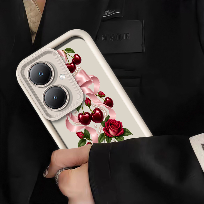 Cartoon Cherry Bow Pattern Pho - Phone Cases Vivo 评论和价格