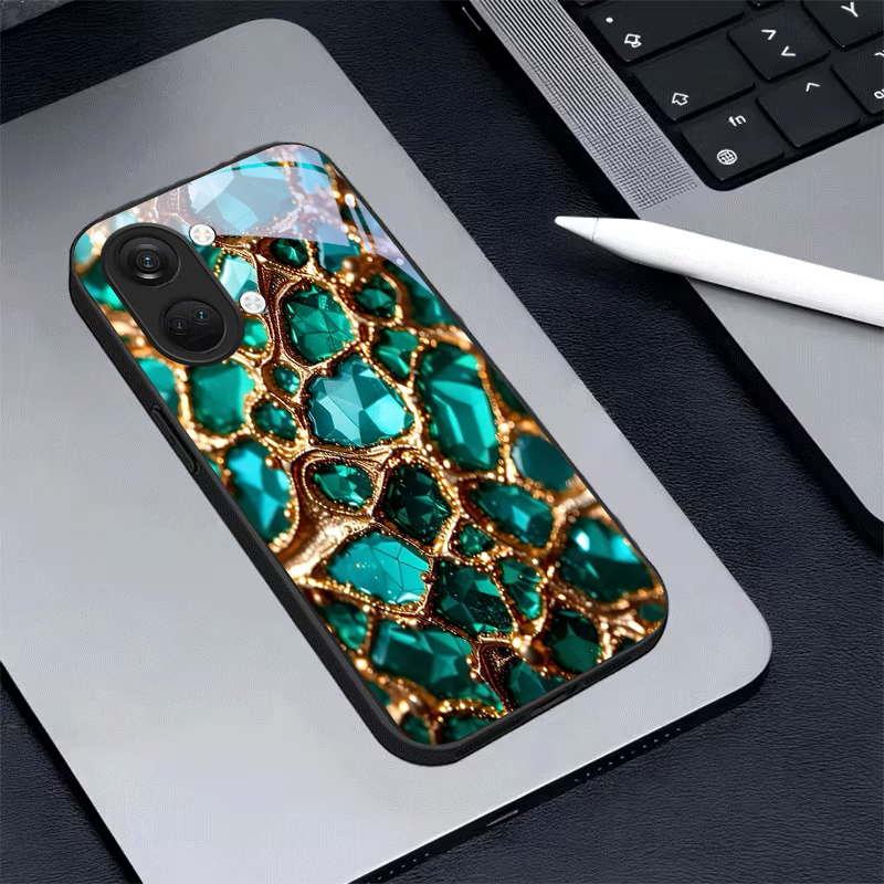 Luxury Green Gem Golden Black  - Phone Cases Green 评论和价格