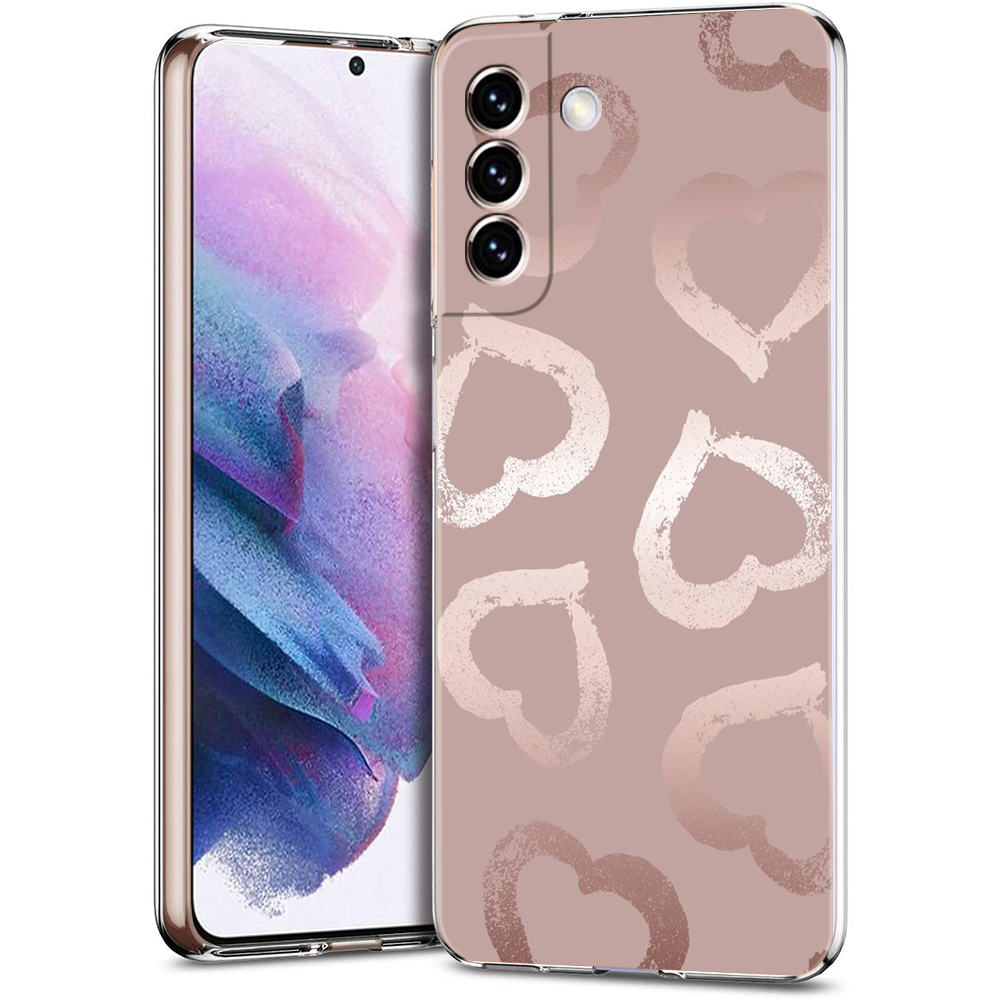 Gold Rose Love Heart Phone Cas - Phone Cases Burga 评论和价格
