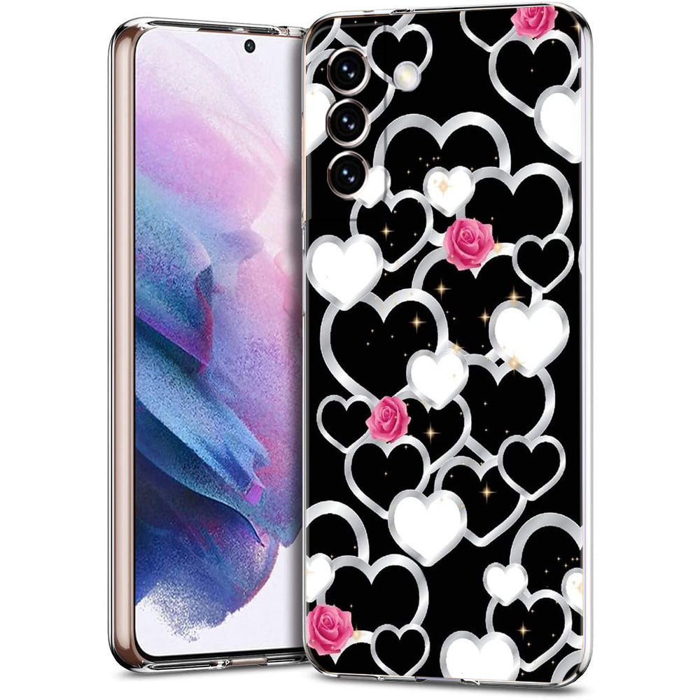 Gold Rose Love Heart Phone Cas - Phone Cases Burga 评论和价格
