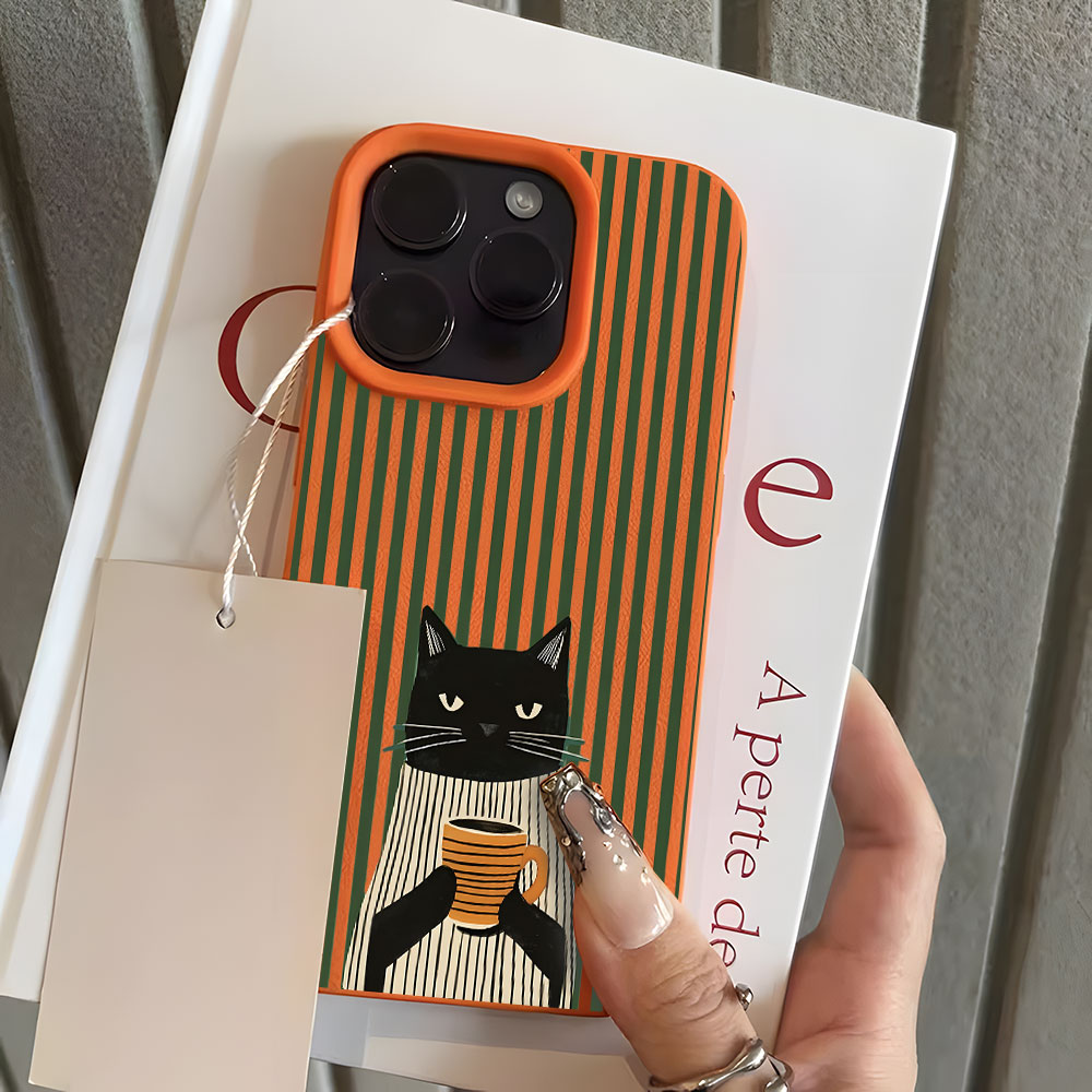 Funny Coffee Cat Pattern Lyche - Phone Cases Amazon 评论和价格