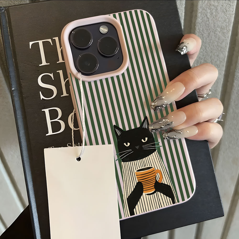 Funny Coffee Cat Pattern Lyche - Phone Cases Amazon 评论和价格