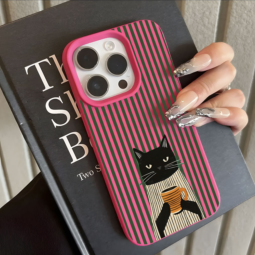 Funny Coffee Cat Pattern Lyche - Phone Cases Amazon 评论和价格