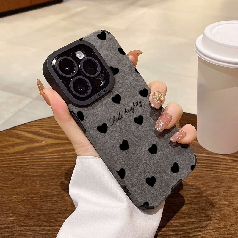 New Luxury Black Love Heart Ph - Phone Cases Protective 评论和价格