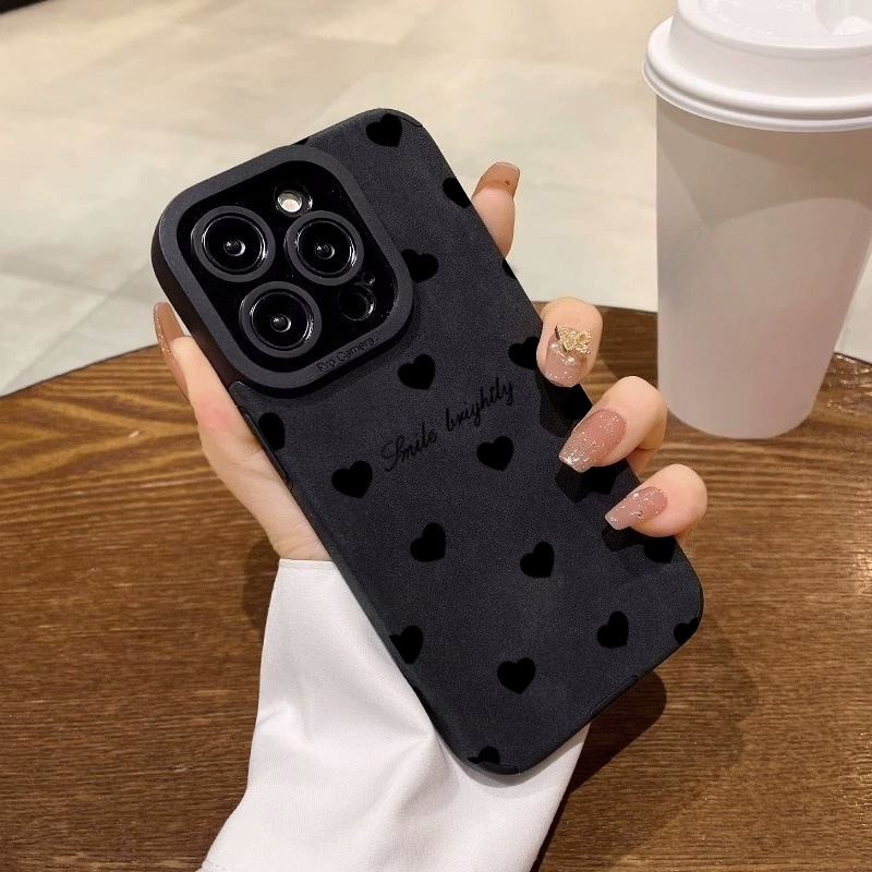 New Luxury Black Love Heart Ph - Phone Cases Protective 评论和价格