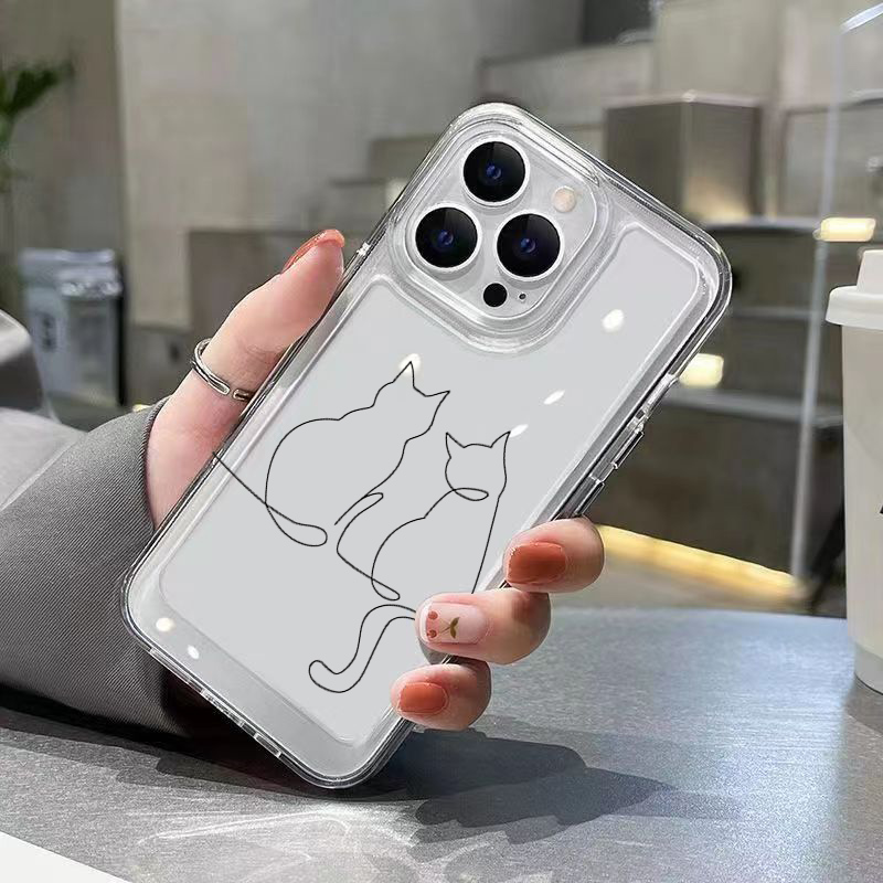 Cute Line Cat Anti-drop Phone  - Phone Cases Xiaomi 评论和价格