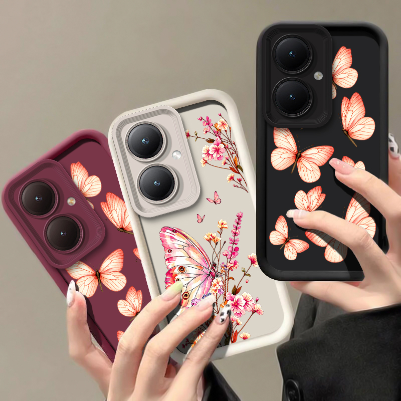 Pink Floral Butterfly Pattern  - Phone Cases Vivo 评论和价格