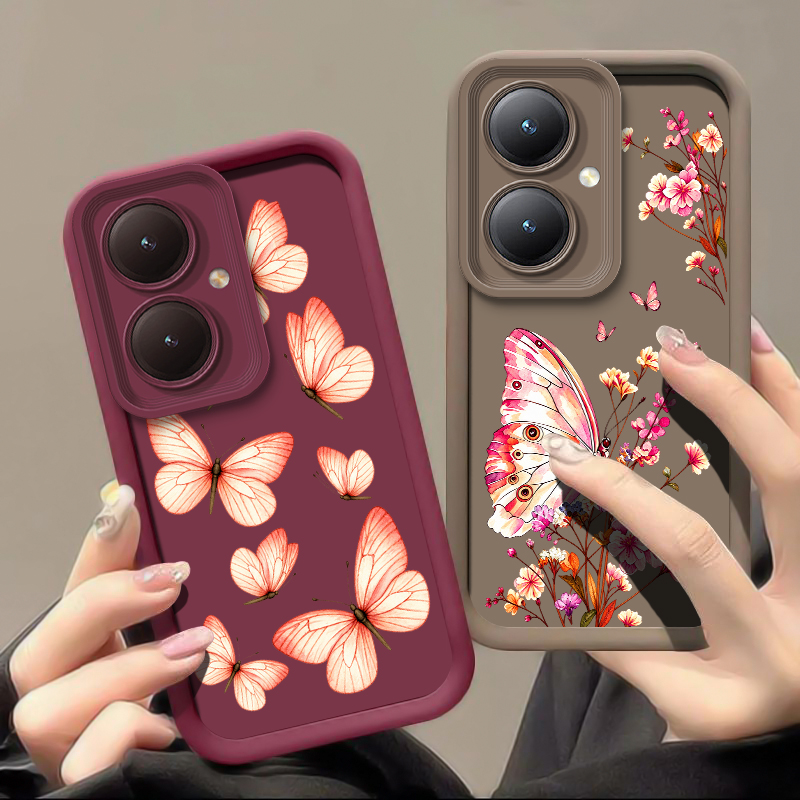 Pink Floral Butterfly Pattern  - Phone Cases Vivo 评论和价格