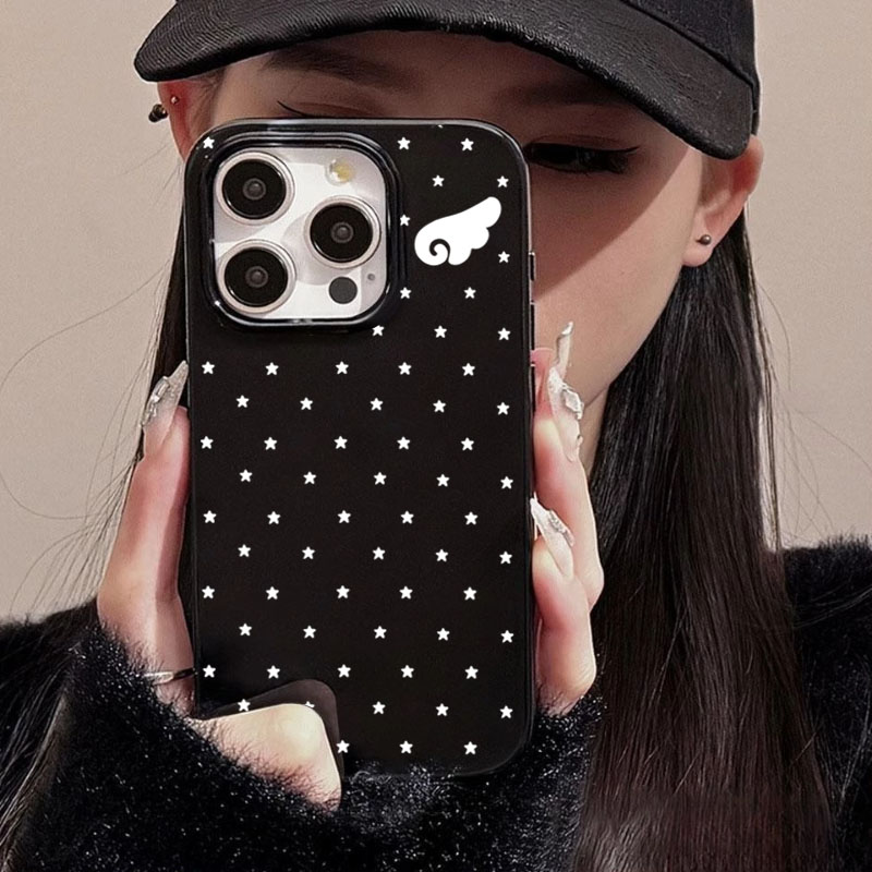 Cute Star Angel Wings Black Si - Phone Cases Xr Cute 评论和价格
