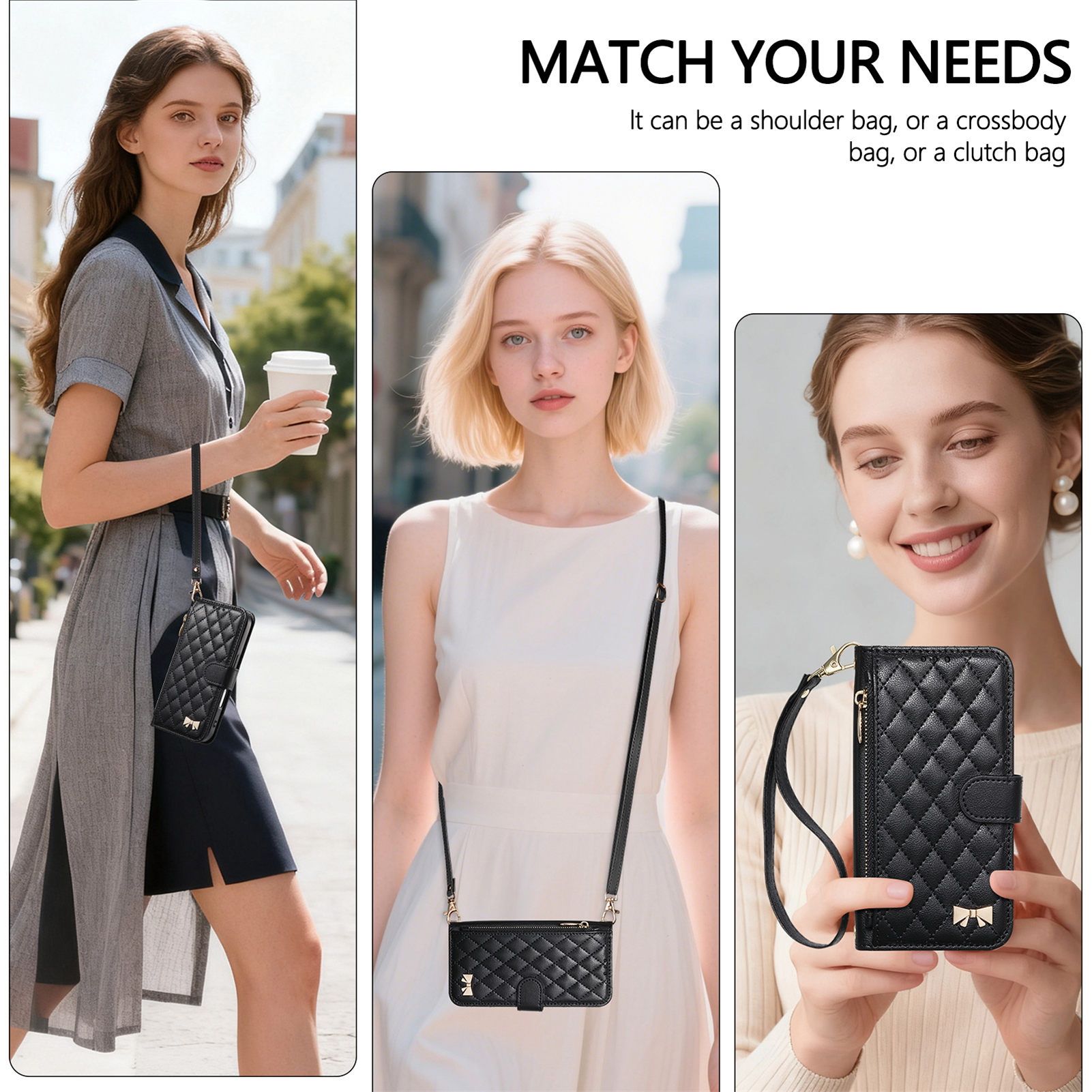 PU Leather Zipper Crossbody Wr - Phone Cases With Wallet 评论和价格