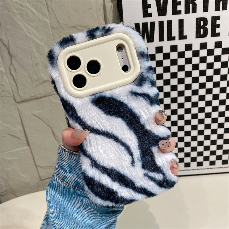 Luxury Zebra Pattern Fluffy Pl - Phone Cases Iphone 评论和价格