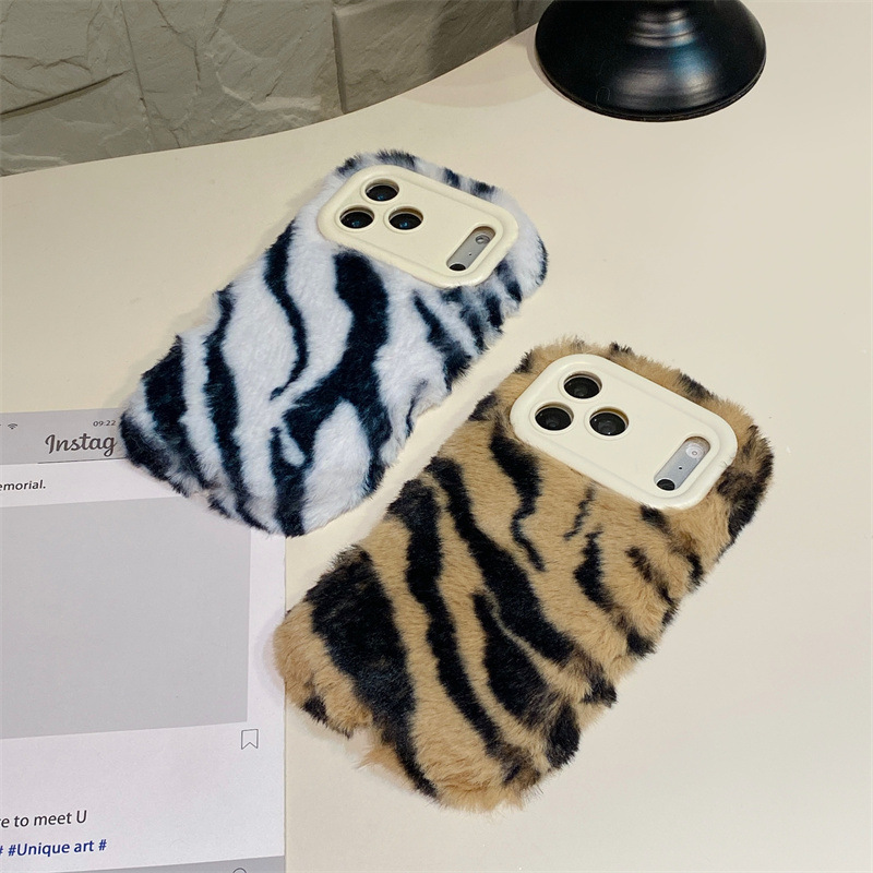 Luxury Zebra Pattern Fluffy Pl - Phone Cases Iphone 评论和价格