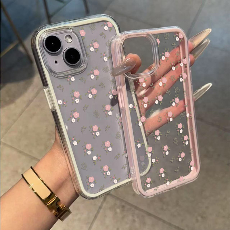 Green Leaves Pink Flower 2in1  - Phone Cases Protective 评论和价格