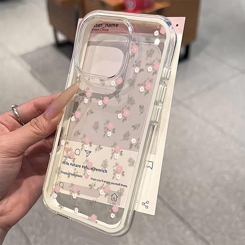 Green Leaves Pink Flower 2in1  - Phone Cases Protective 评论和价格