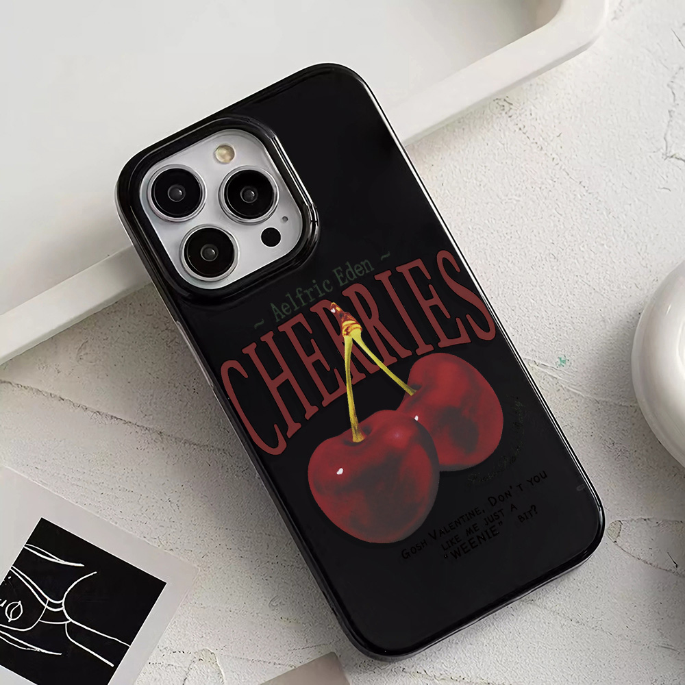 Luxury Cherries Vintage TPU So - Phone Cases That Cover The Camera 评论和价格