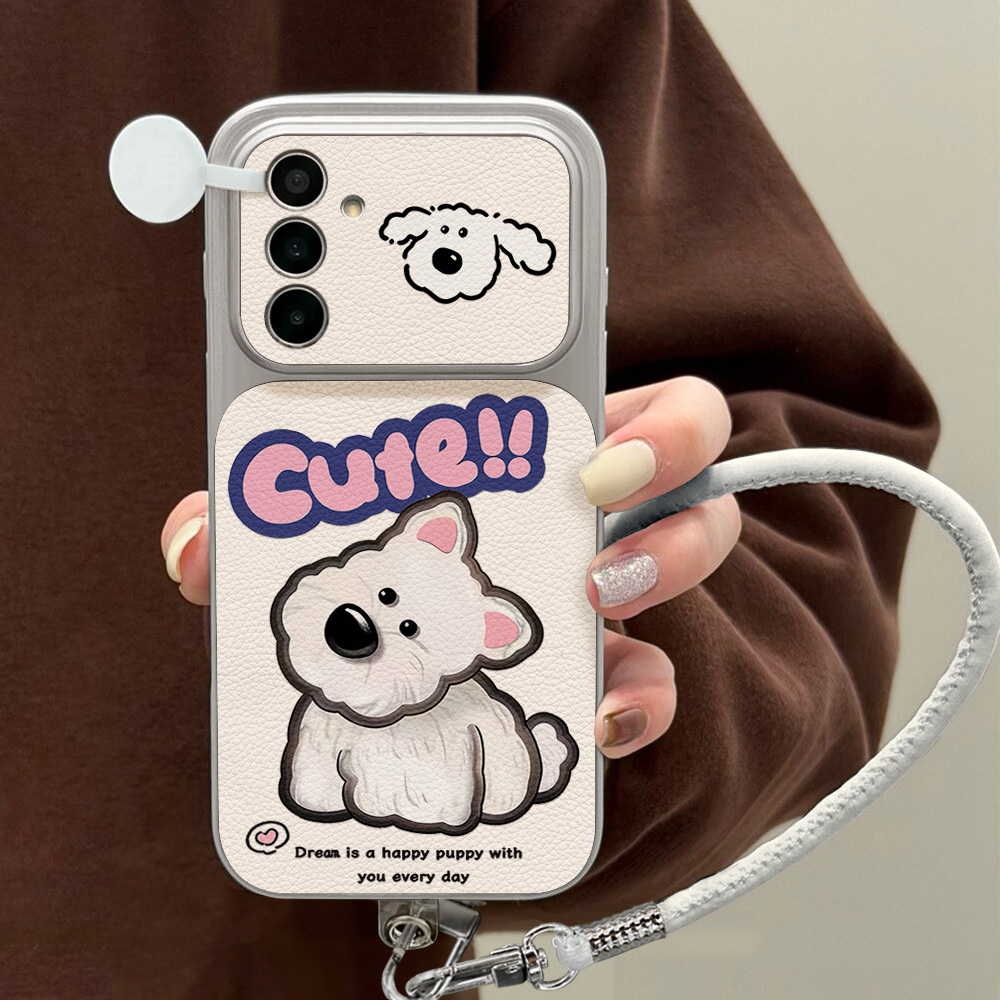 Cute Cartoon Dog Lanyard Phone - Phone Cases Leather 评论和价格