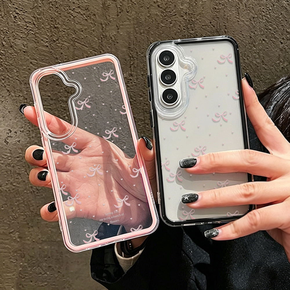 Cute Pink Bow Soft Phone Case  - Phone Cases That Cover The Camera 评论和价格