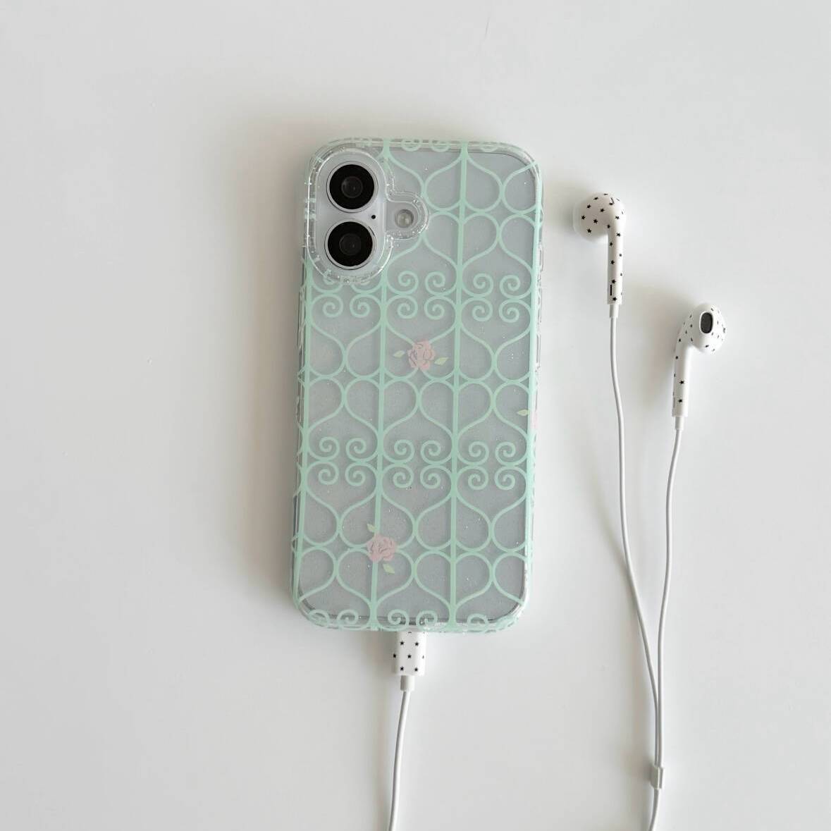Mint Green Iron Window Pink Ro - Phone Cases Green 评论和价格