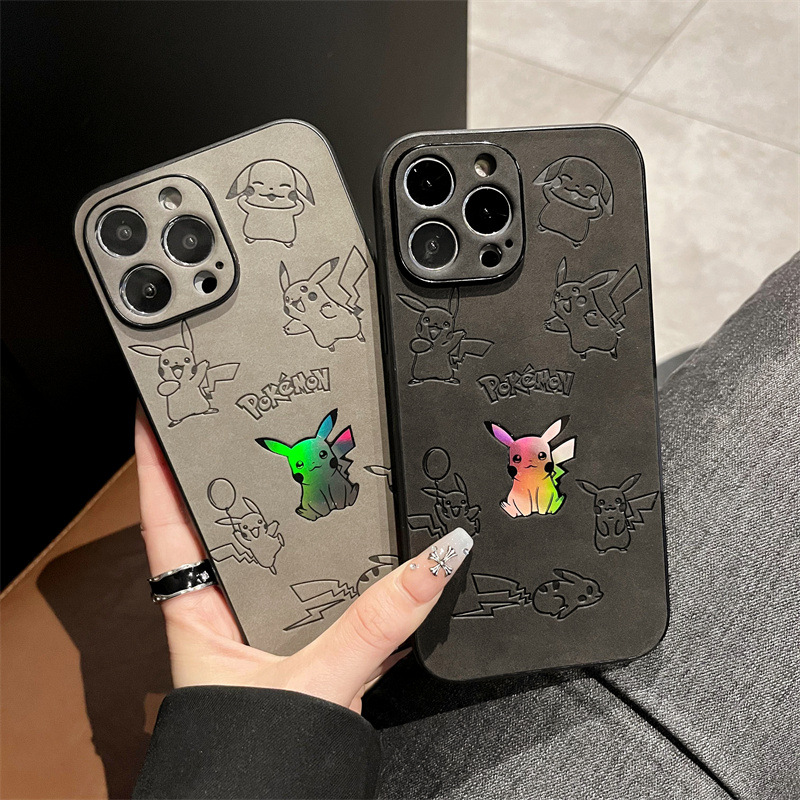 Cartoon Pikachu Faux Leather L - Phone Cases Leather 评论和价格