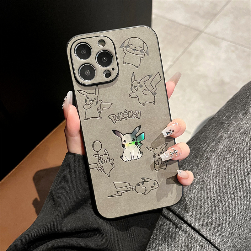 Cartoon Pikachu Faux Leather L - Phone Cases Leather 评论和价格