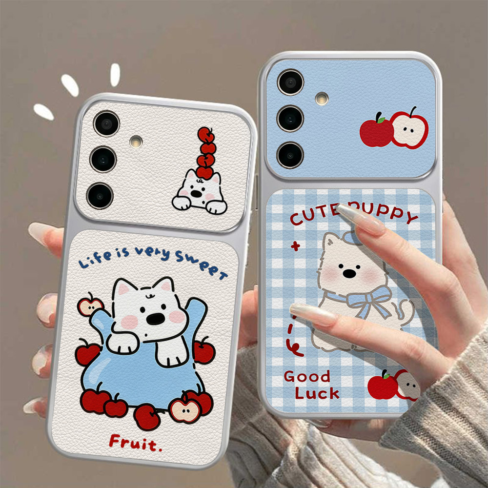 Cute White Puppy Phone Case Fo - Phone Cases Leather 评论和价格