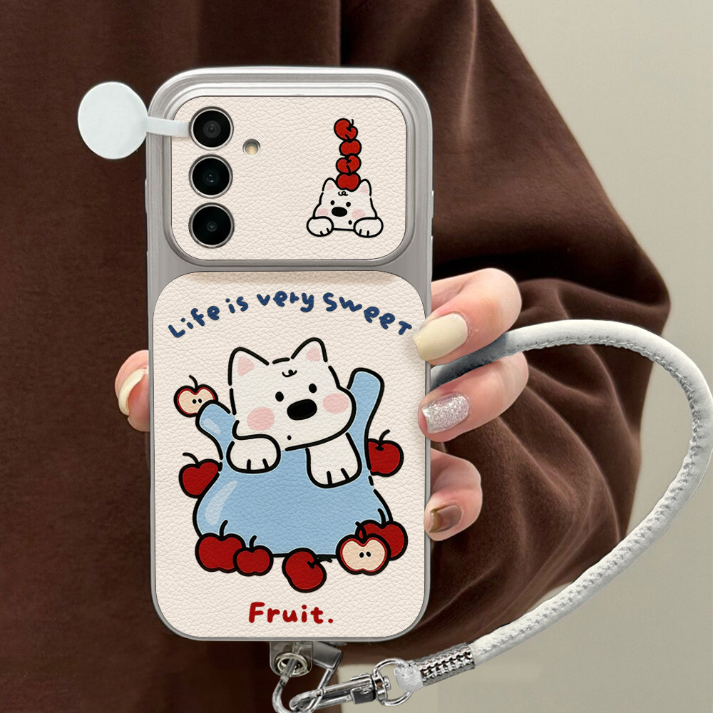 Cute White Puppy Phone Case Fo - Phone Cases Leather 评论和价格