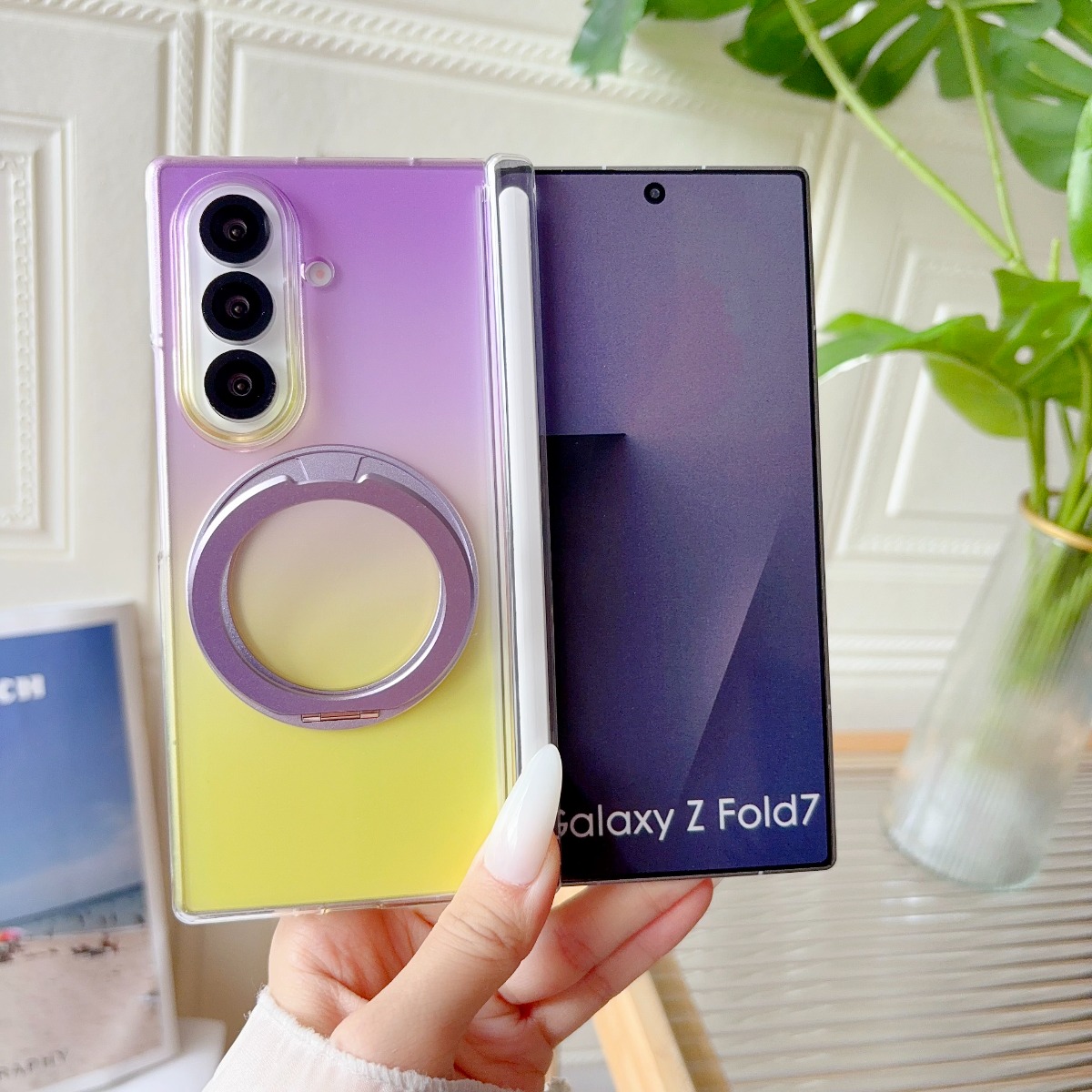 Gradient Transparent Rotate Ri - Ring Stand Case 评论和价格