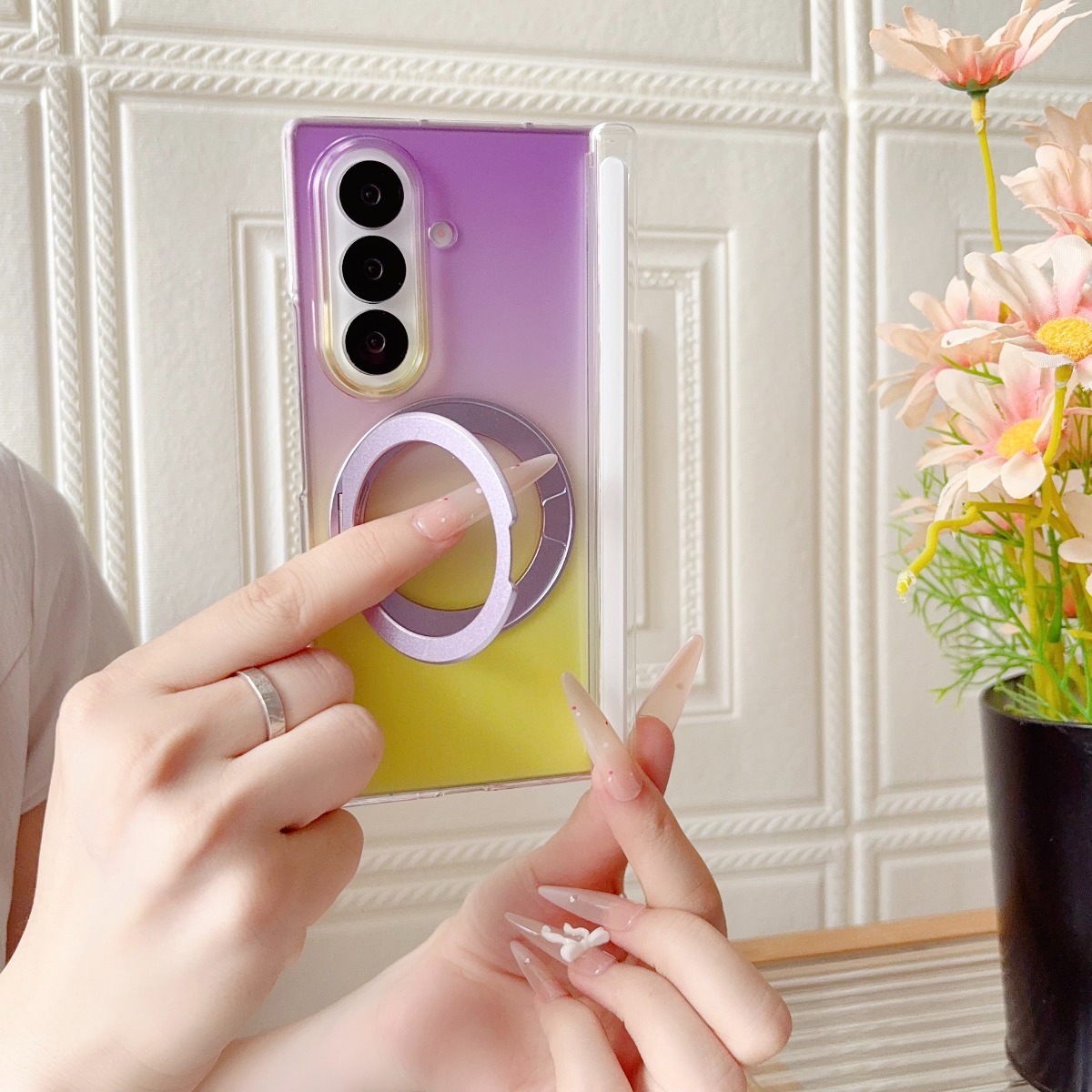 Gradient Transparent Rotate Ri - Ring Stand Case 评论和价格