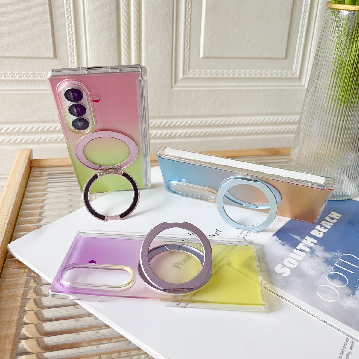 Gradient Transparent Rotate Ri - Ring Stand Case 评论和价格
