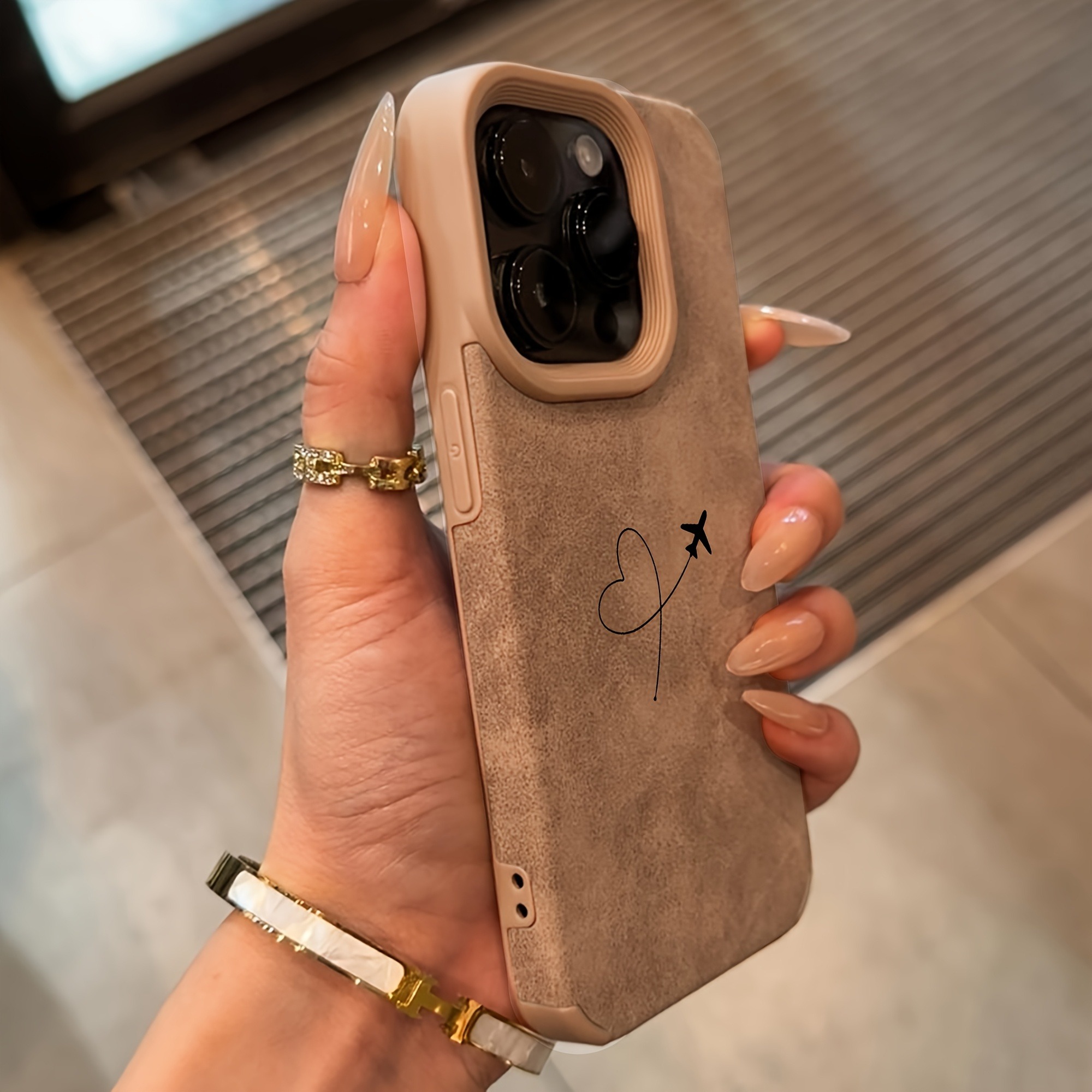 Airplane Route Love Heart Desi - Phone Cases Leather 评论和价格