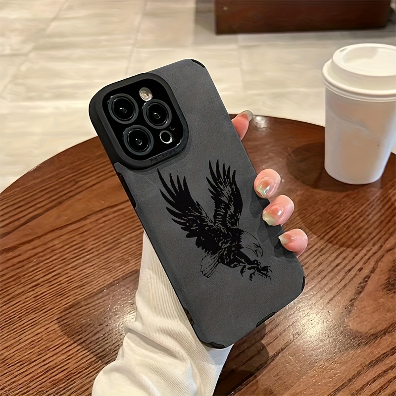 Black Eagle Pattern Leather Si - Phone Cases Leather 评论和价格