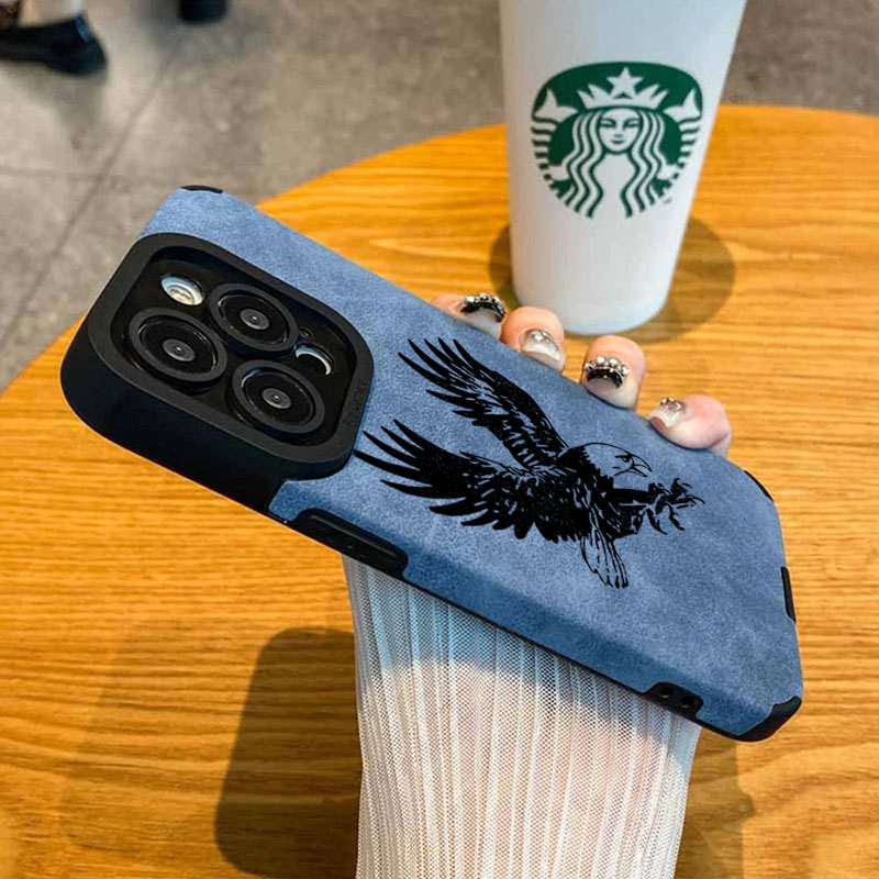 Black Eagle Pattern Leather Si - Phone Cases Leather 评论和价格