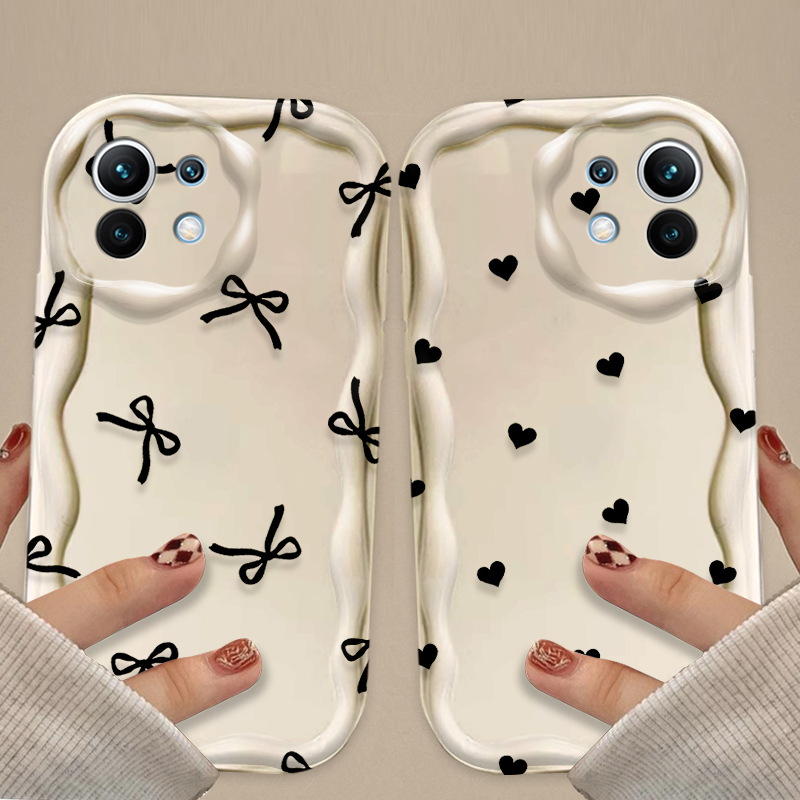 Black Bowknot love Heart Case  - Phone Cases Xiaomi 评论和价格