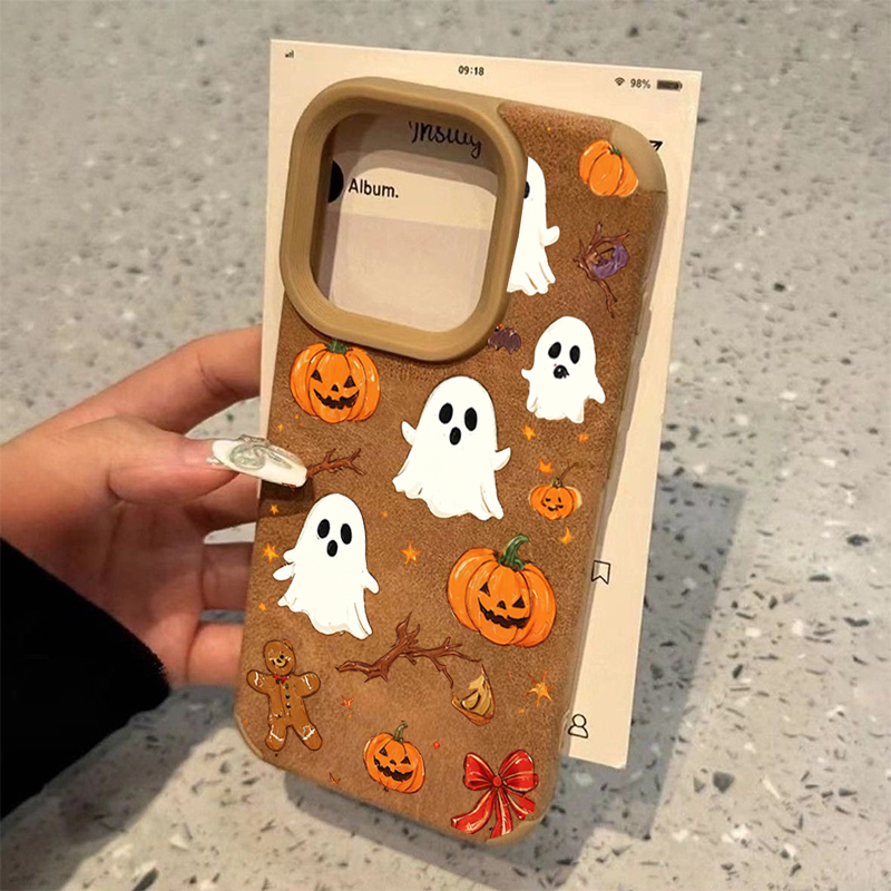 Halloween Cute Pumpkin Ghost P - Phone Cases Leather 评论和价格