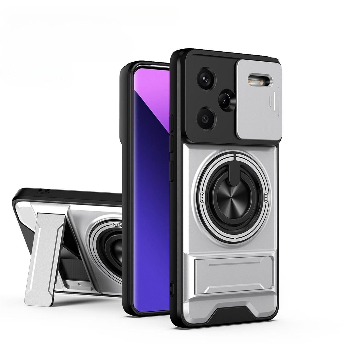 Lens Slide Camera Phone Case f - Ring Stand Case 评论和价格