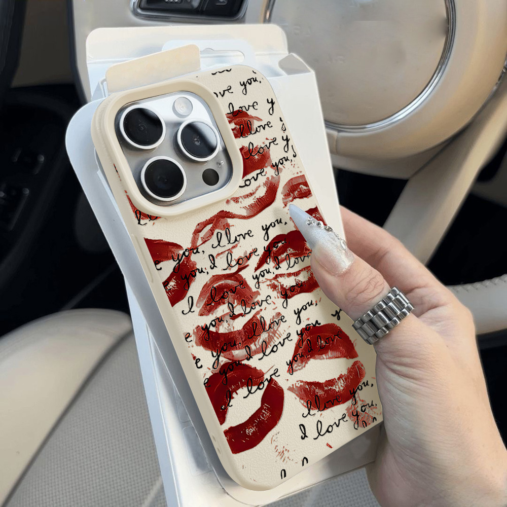 Bright Red Lips Leather Phone  - Phone Cases Leather 评论和价格
