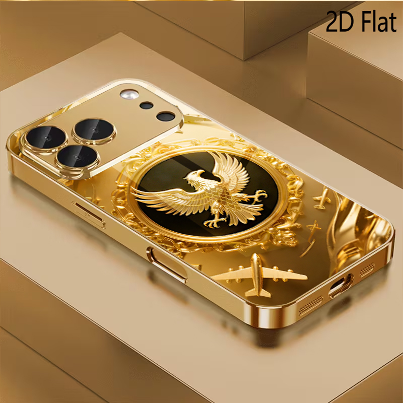Golden Wing Patterned tempered - Phone Cases That Cover The Camera 评论和价格